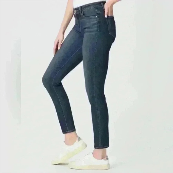 Paige Verdugo Ankle Skinny Dark Rinse Stretch Jeans Waist 30 - Picture 2 of 12